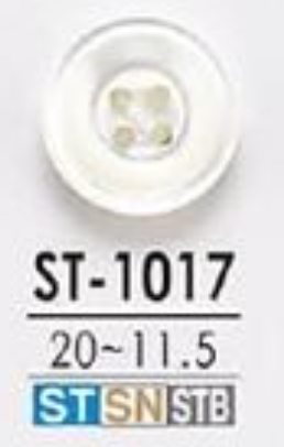 ST1017 高瀬貝製 表穴４つ穴・つや有りボタン アイリス