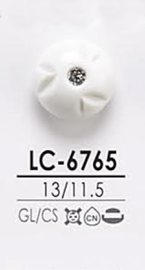 LC6765 染色用 ピンカール調 クリスタルストーン ボタン アイリス
