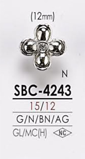 SBC4243 花モチーフ メタルボタン アイリス