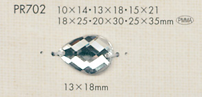 PR702 ダイヤカット ドロップ型 ボタン 大阪プラスチック工業(DAIYA BUTTON)