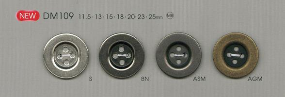 DM109 シンプル シャツ・ジャケット用 メタルボタン 大阪プラスチック工業(DAIYA BUTTON)