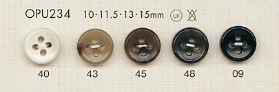 OPU234 4つ穴 シャツ・ブラウス用 ポリエステルボタン 大阪プラスチック工業(DAIYA BUTTON)