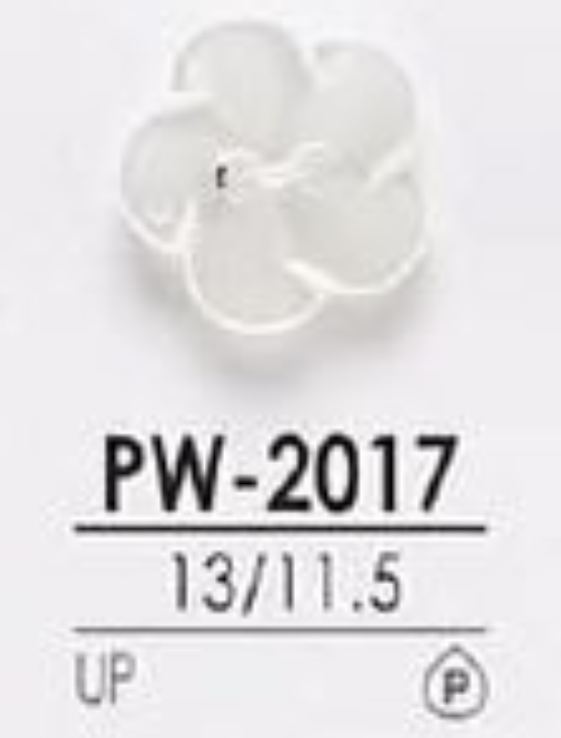 PW2017 ポリエステル樹脂製 表穴2つ穴・つや有りボタン アイリス