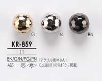 KR859 透明&メタル ダイヤカット ボタン アイリス サブ画像