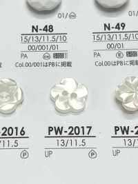 PW2017 ポリエステル樹脂製 表穴2つ穴・つや有りボタン アイリス サブ画像