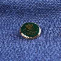 813 国産 スーツ・ジャケット向け メタルボタン ゴールド/グリーン ヤマモト(EXCY) サブ画像