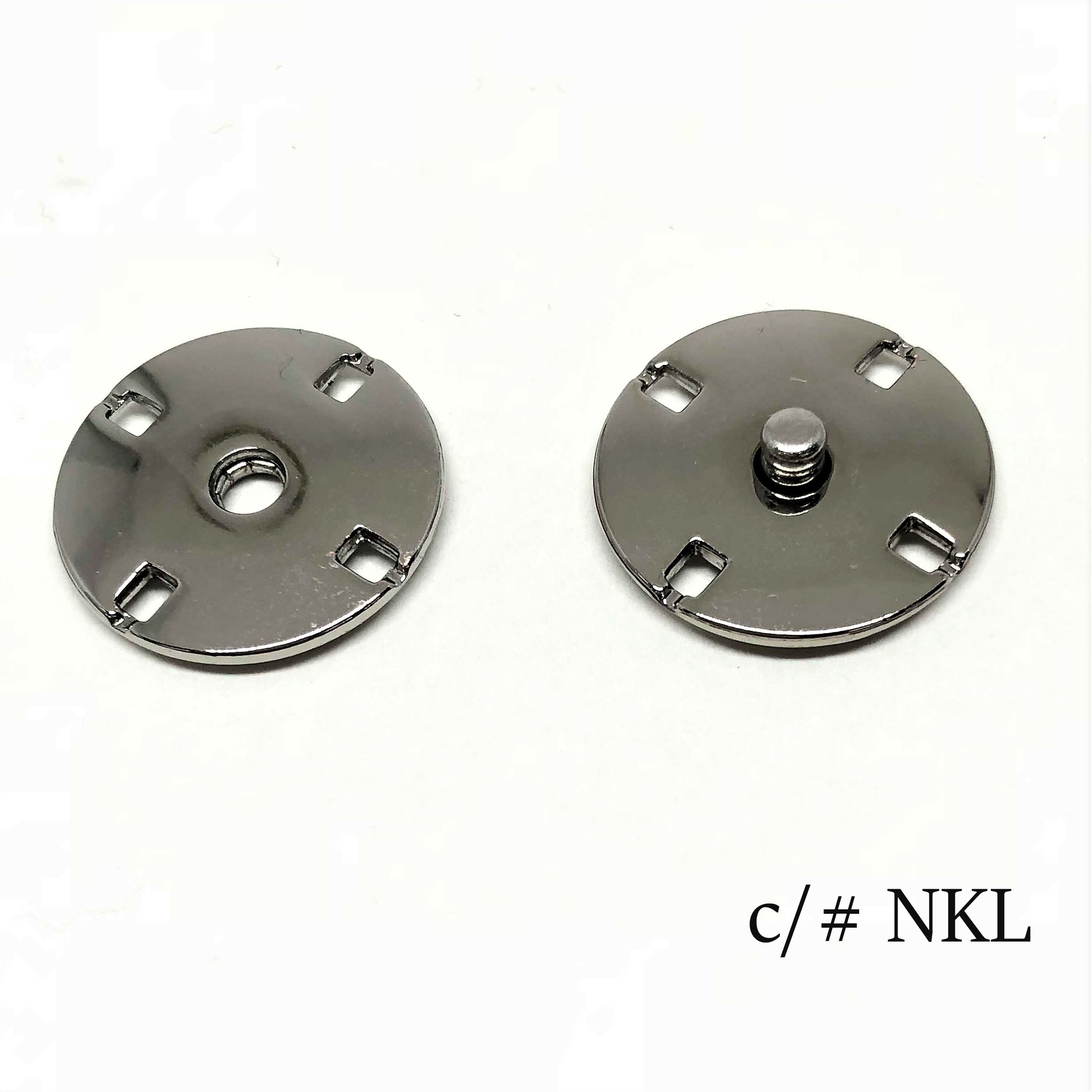 Silver Matte Metal Snap Fastener Buttons 