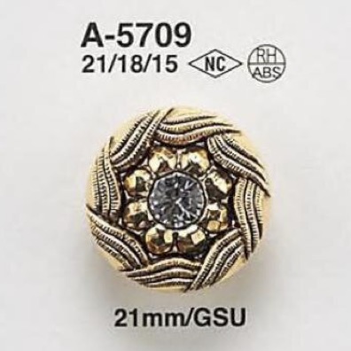 A5709 ガラス/ABS樹脂製 角カン足ボタン アイリス