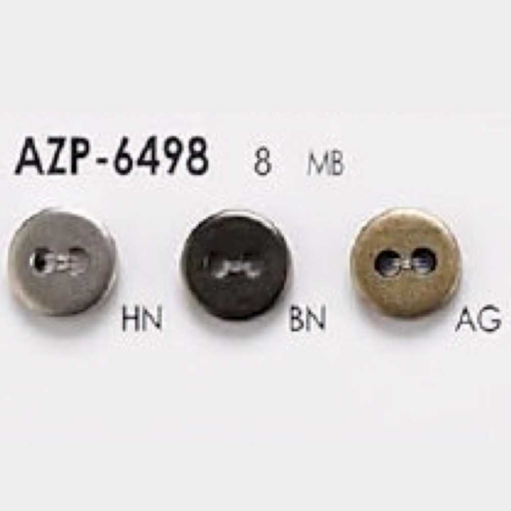AZP6498 真鍮製 表穴2つ穴ボタン アイリス