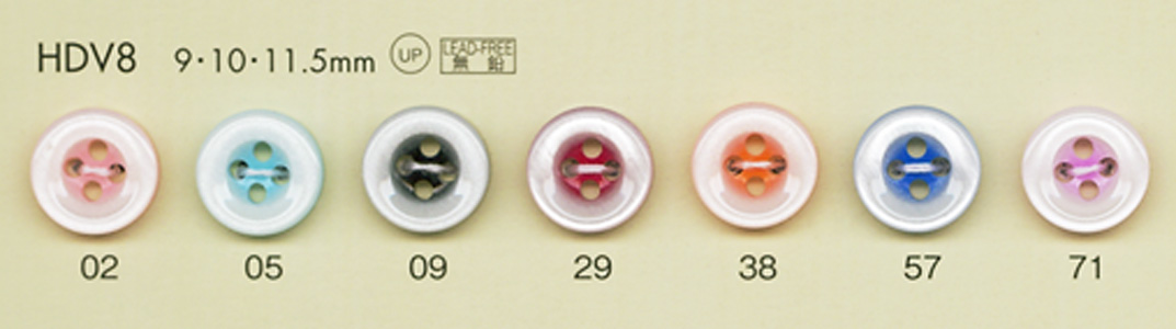 HDV8 DAIYA BUTTONS 耐衝撃HYPER DURABLE""シリーズ 貝調ポリエステルボタン"" 大阪プラスチック工業(DAIYA BUTTON)