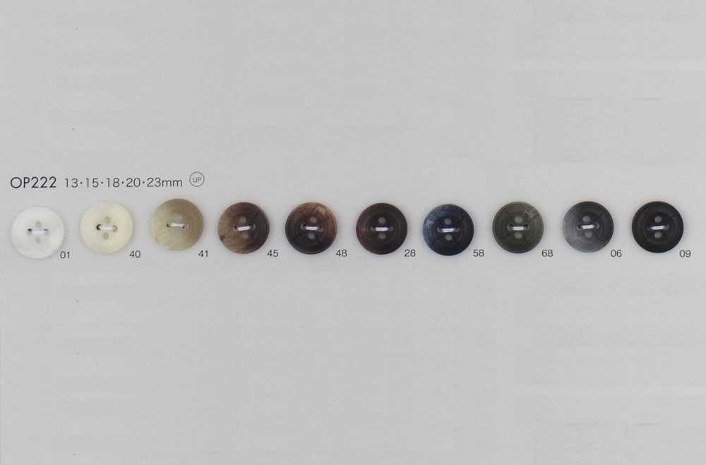OP222 ポリエステル樹脂製 4つ穴ボタン 大阪プラスチック工業(DAIYA BUTTON)