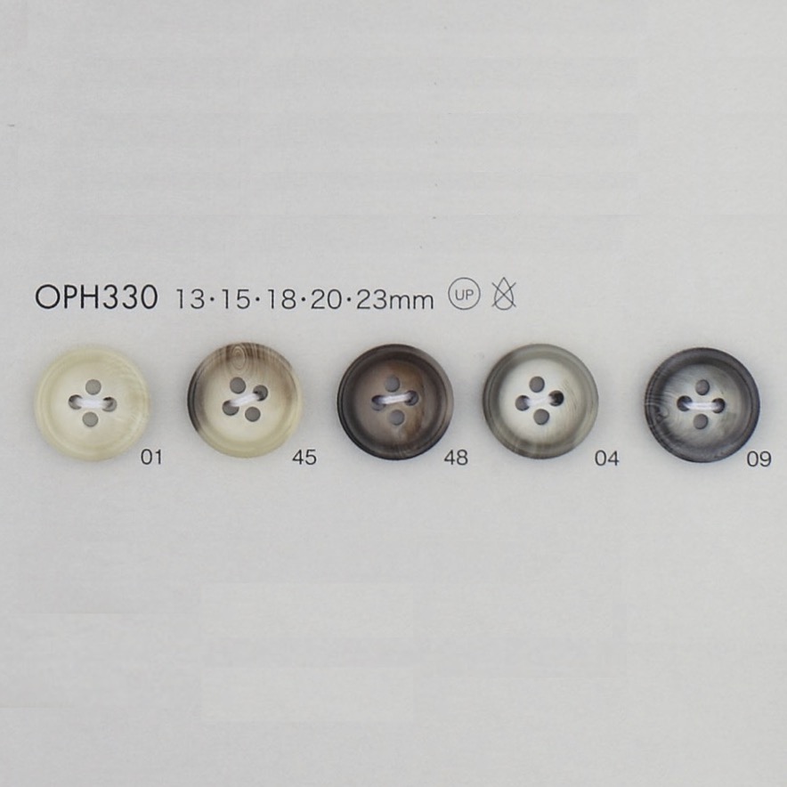OPH330 ポリエステル樹脂製 4つ穴ボタン