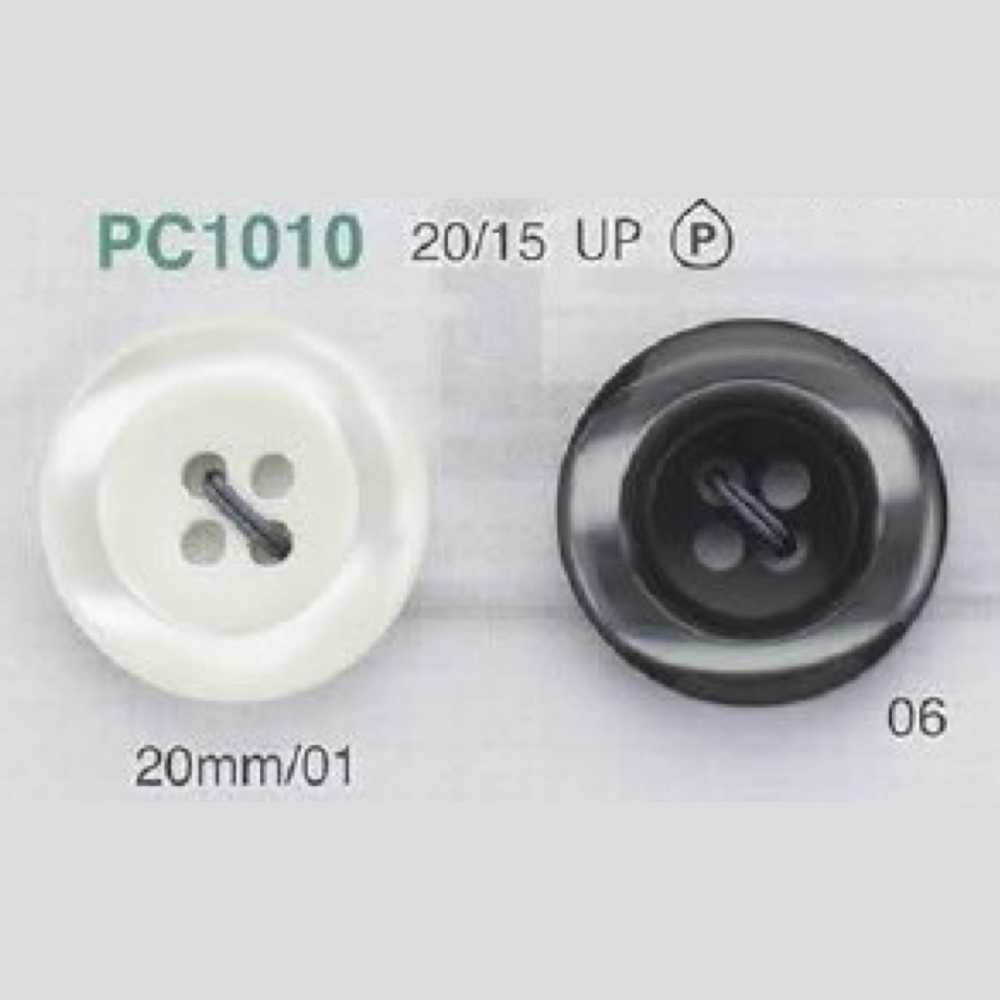 PC1010 ポリエステル樹脂製 表穴4つ穴ボタン アイリス