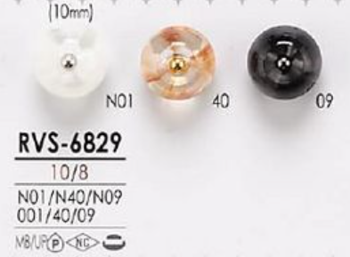 RVS6829 真鍮/ポリエステル ピンカール調メタルボールボタン