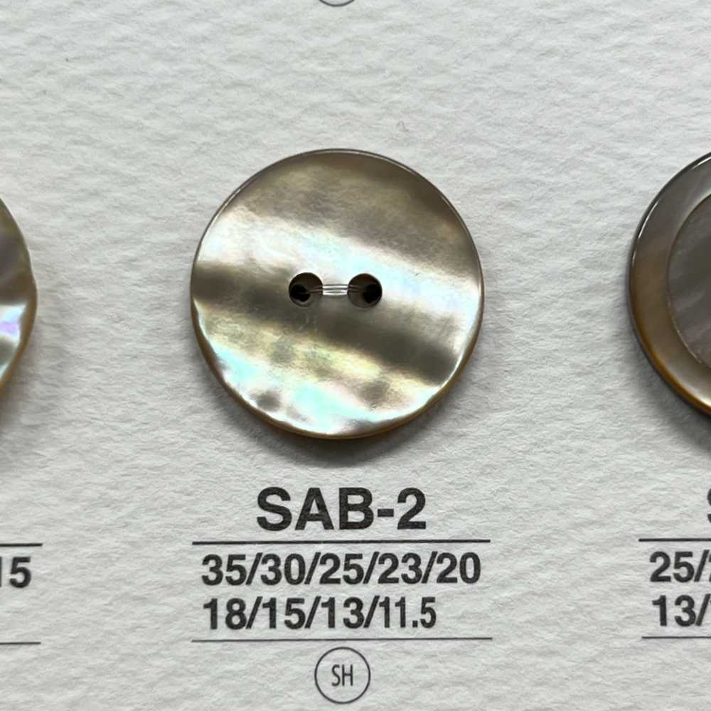 SAB2 天然素材 貝製 2つ穴つや有りボタン アイリス