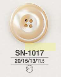 SN1017 高瀬貝製 表穴4つ穴ボタン アイリス