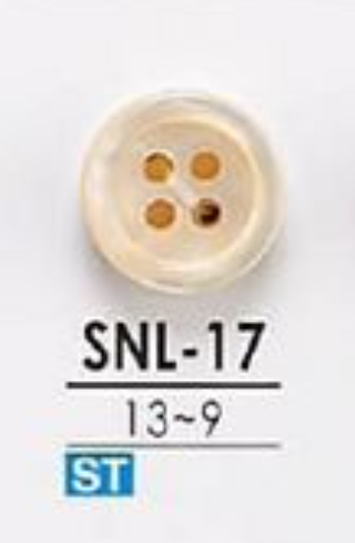 SNL17 高瀬貝製 表穴4つ穴ボタン 無色 アイリス