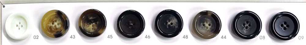 UNICORN575 【水牛調】4つ穴ボタン フチあり 厚型 ツヤあり 日東ボタン