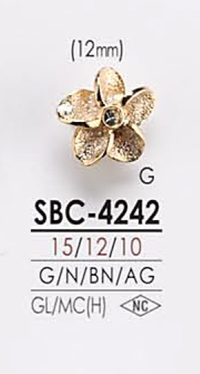 SBC4242 花モチーフ メタルボタン アイリス