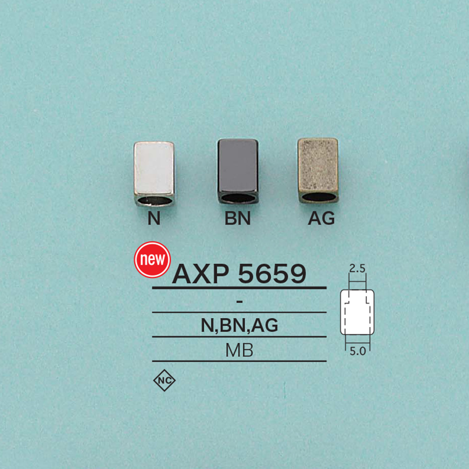 AXP5659 角型コードエンド[バックル・カン類] アイリス