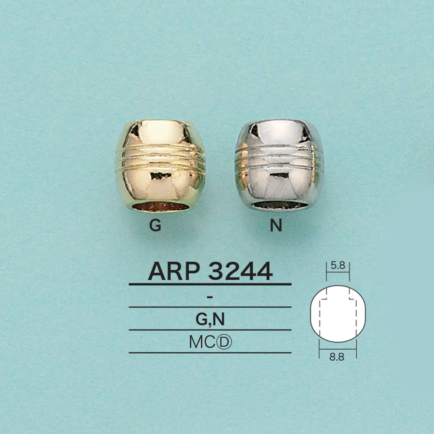 ARP3244 丸型コードエンド(メッキ加工)[バックル・カン類] アイリス