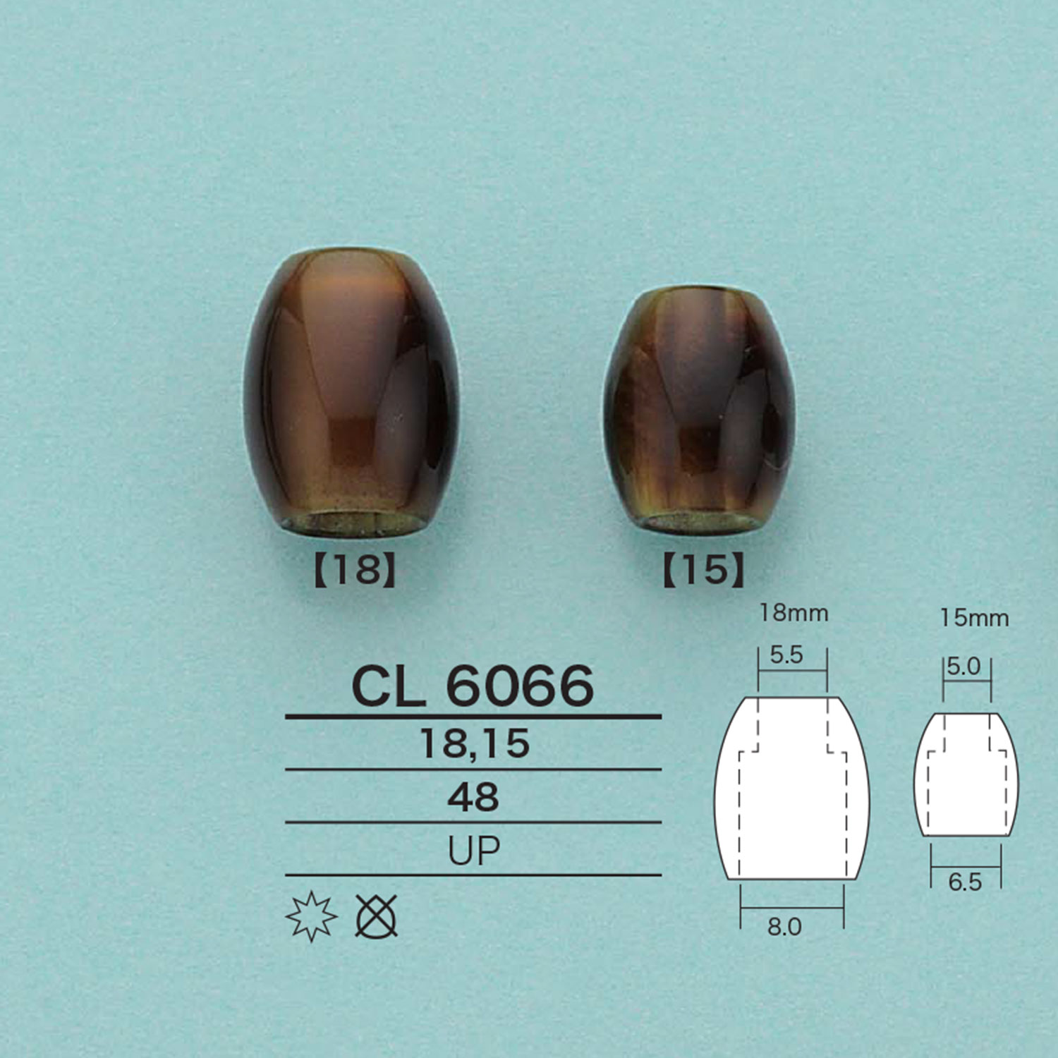 CL6066 樽型コードエンド[バックル・カン類] アイリス