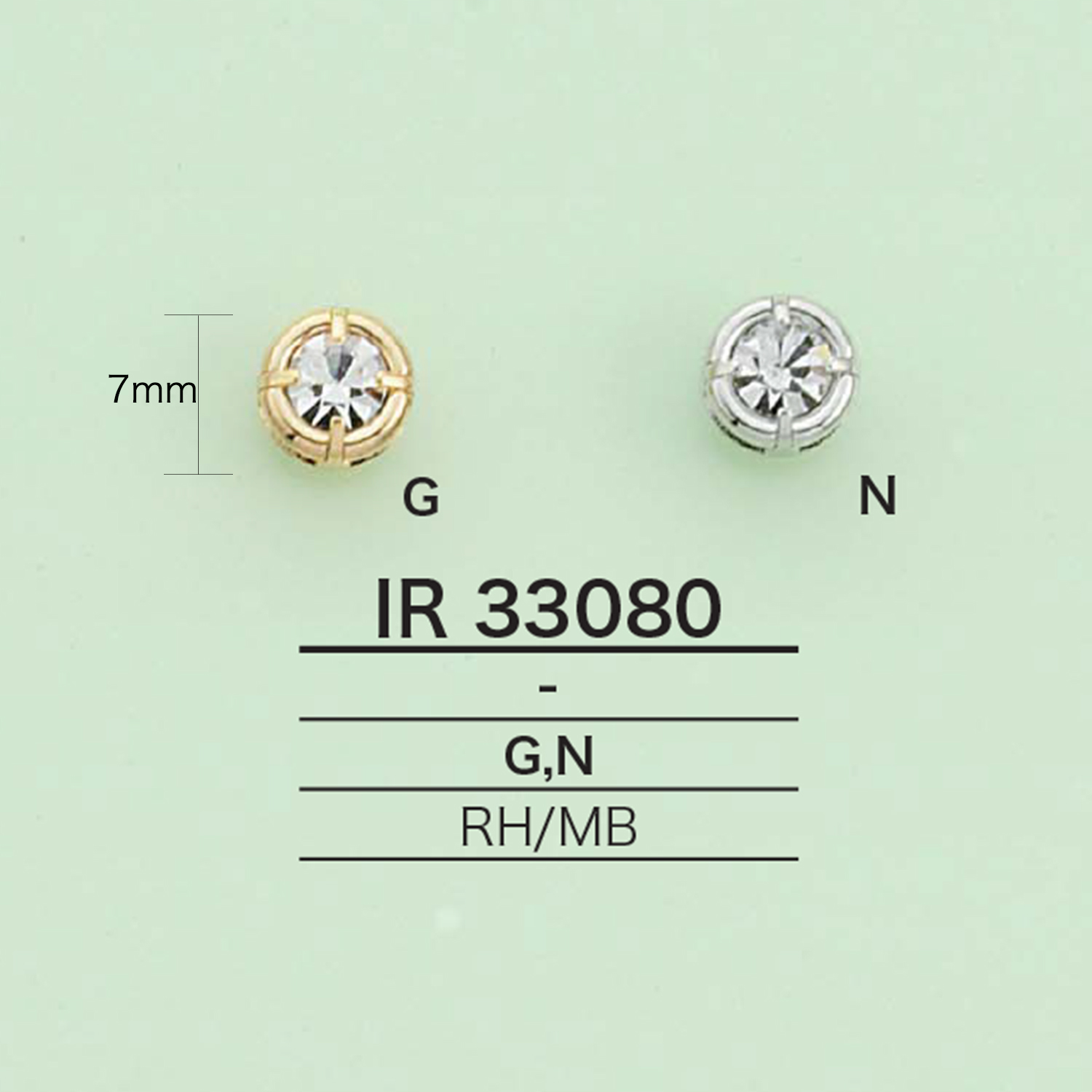 IR33080 ラインストーン付きチャーム（丸型）[雑貨その他] アイリス