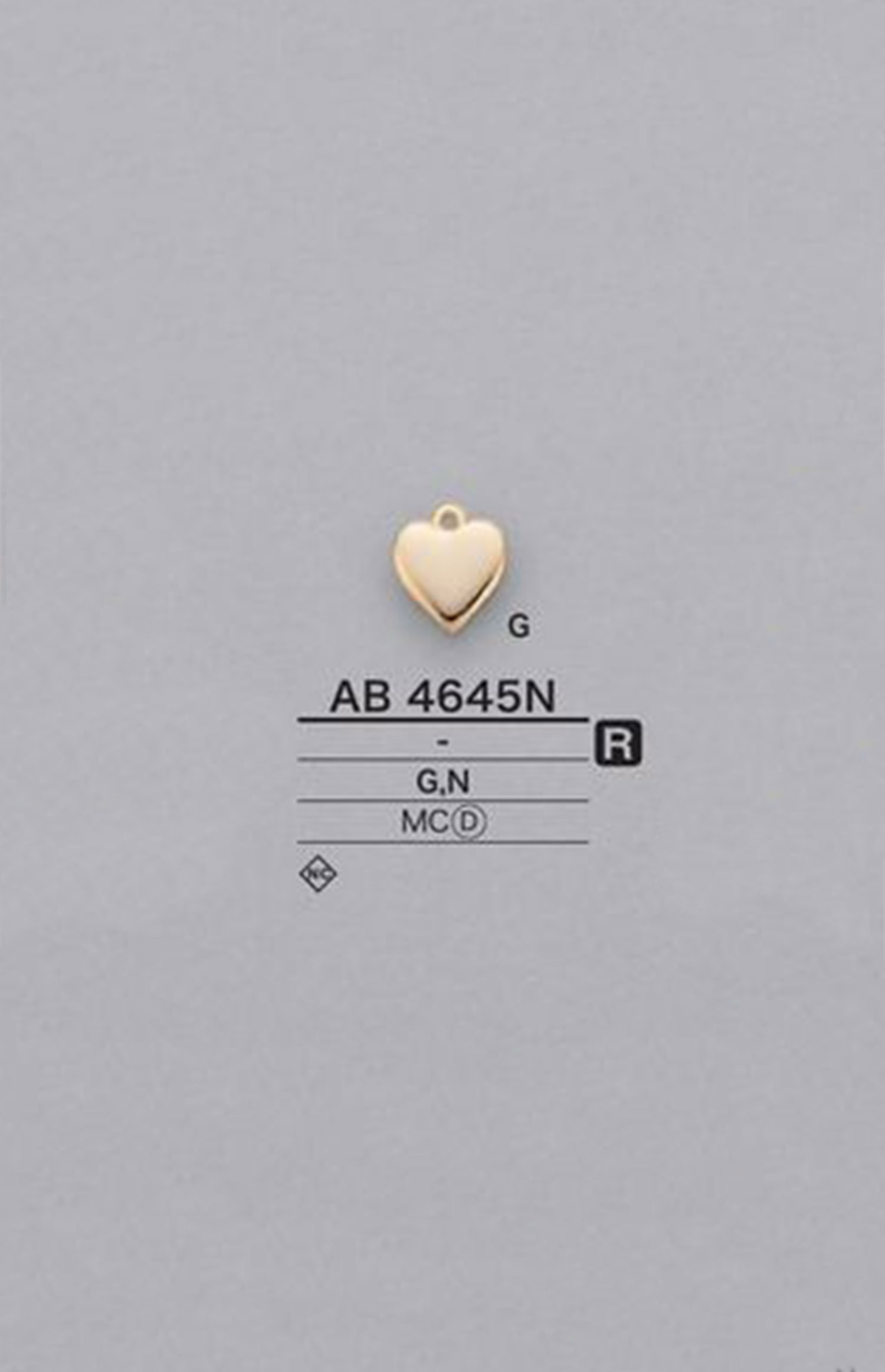 AB4645N ハート型 モチーフパーツ[雑貨その他] アイリス
