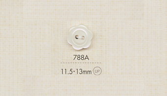 788A DAIYA BUTTONS 二つ穴ポリエステルボタン(花形) 大阪プラスチック工業(DAIYA BUTTON)