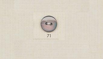 71 DAIYA BUTTONS 二つ穴黒蝶貝調ポリエステルボタン 大阪プラスチック工業(DAIYA BUTTON)
