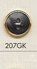 207GK シンプル 4つ穴 シャツ用 プラスチックボタン 大阪プラスチック工業(DAIYA BUTTON)