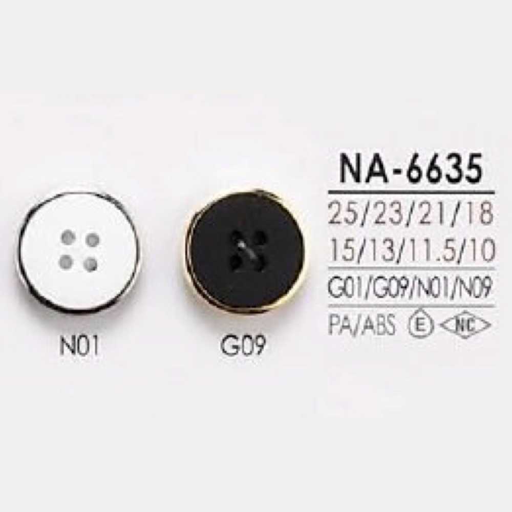 NA6635 ナイロン樹脂/ABS樹脂製 表穴4つ穴ボタン アイリス