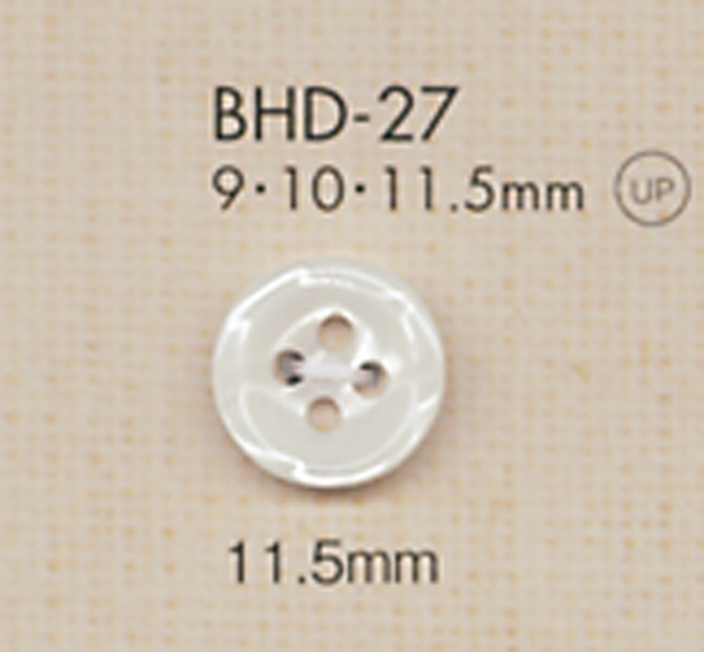 BHD27 DAIYA BUTTONS 耐衝撃 四ツ穴 RIVER SHELL調ポリエステルボタン 大阪プラスチック工業(DAIYA BUTTON)