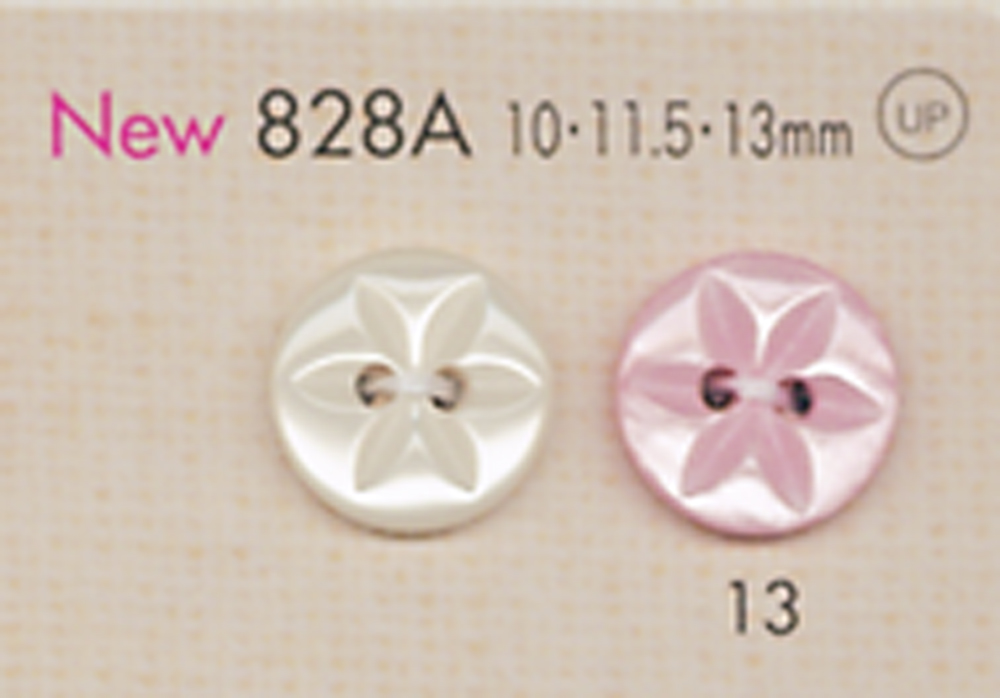 828A DAIYA BUTTONS 花模様 二ツ穴 ポリエステルボタン 大阪プラスチック工業(DAIYA BUTTON)