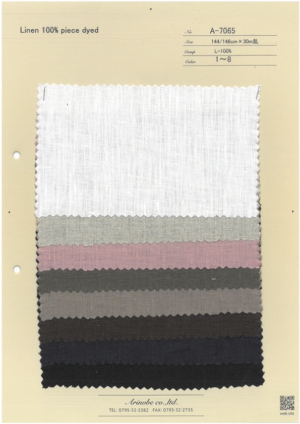 A-7065 Linen100% piece dyed[生地] 有延商店