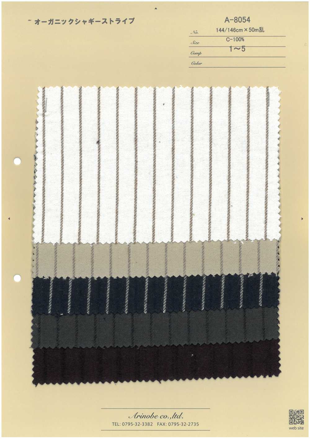 A-8054 オーガニックシャギー ストライプ[生地] 有延商店