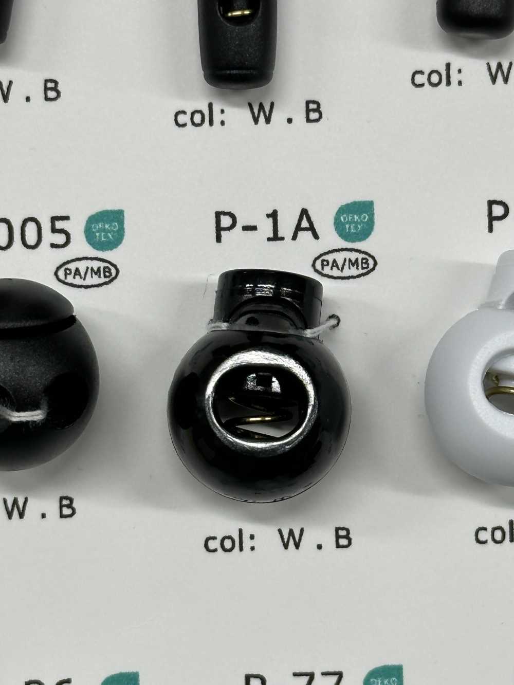 P1A ナイロン樹脂製 丸型 1つ穴 コードストッパー[バックル・カン類] 大阪プラスチック工業(DAIYA BUTTON)