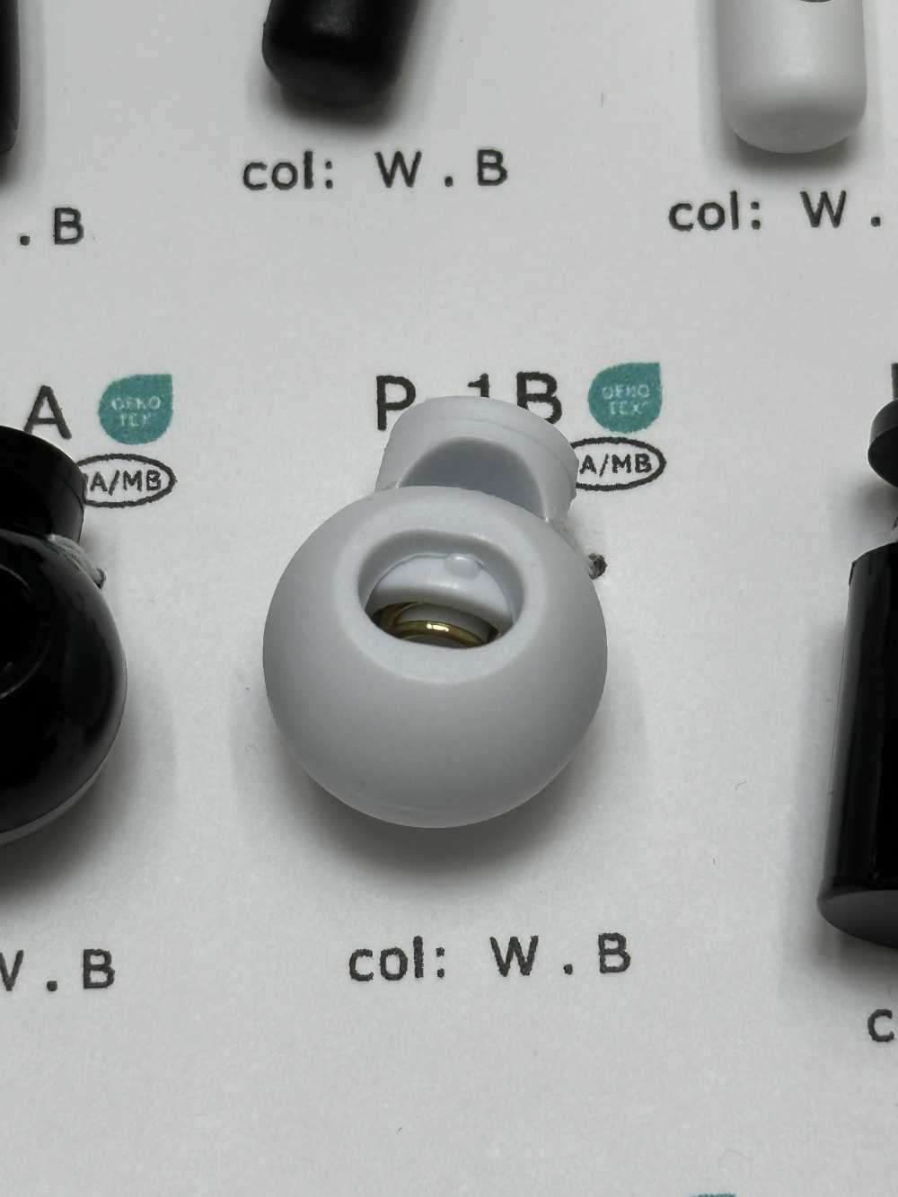 P1B ナイロン製 丸型 コードストッパー 艶なしタイプ[バックル・カン類] 大阪プラスチック工業(DAIYA BUTTON)