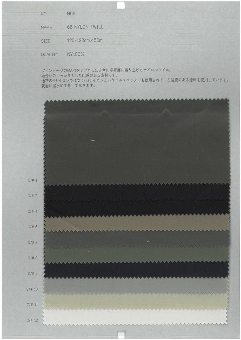 N66 66 ナイロン ツイル[生地] COLLECT