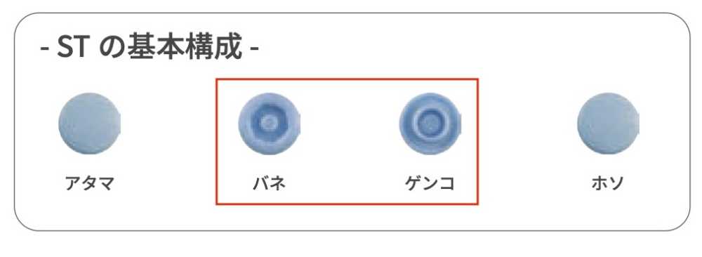ST-30-B/C サンテナック ST30 バネ/ゲンコ SET[ドットボタン・ハトメ] カジテック