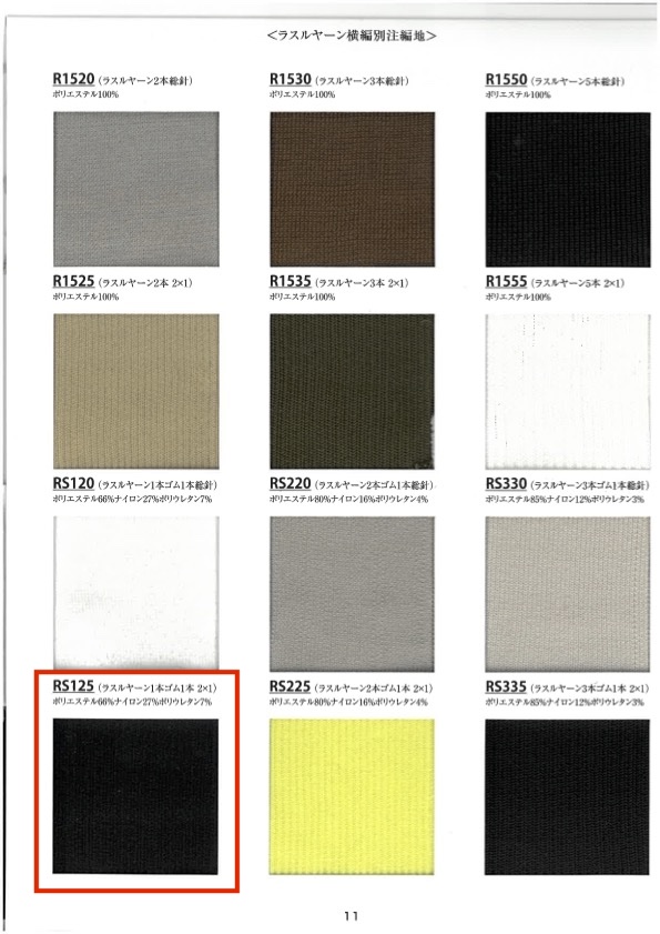 RS125 リブ ラスルヤーン 1本ゴム 1本2×1  60cm巾 竹中商事