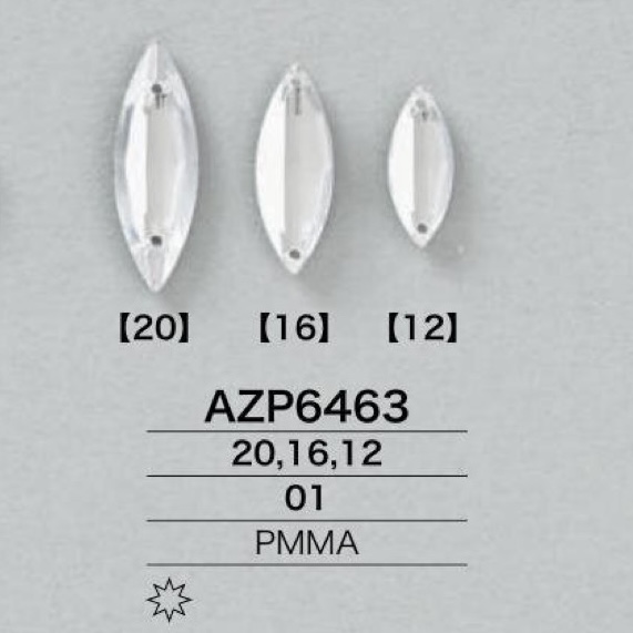 AZP6463 アクリル樹脂製 縫い付けパーツ[雑貨その他] アイリス