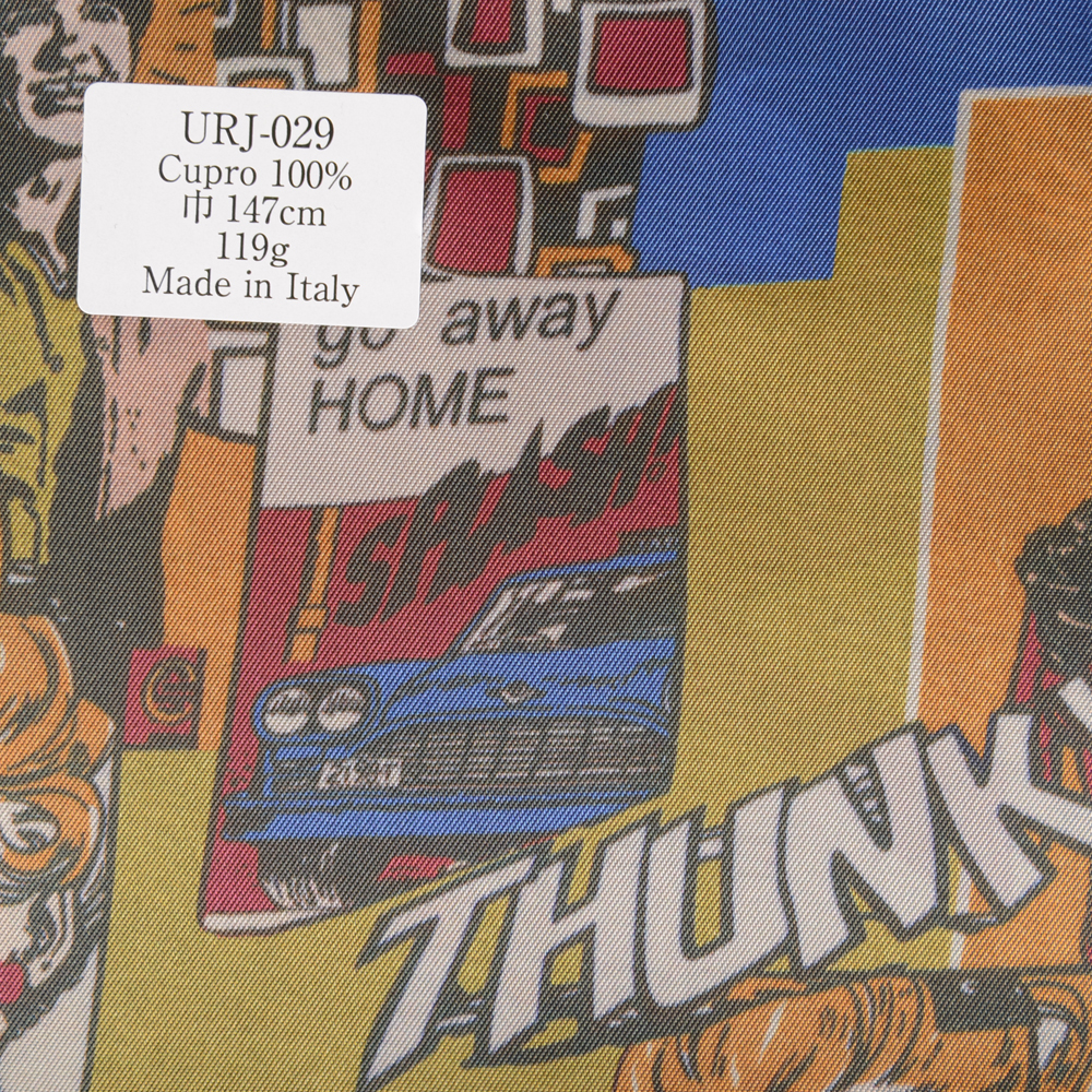 URJ-029 イタリア製 キュプラ100%プリント裏地 ポップなプリント柄 TCS