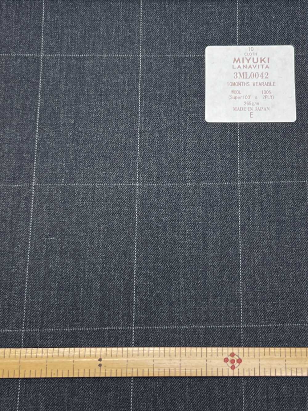 3ML0042 MIYUKI 定番コレクション ETERNALS(エターナルズ) チャコールグレー ウィンドウペーン[生地] 御幸毛織(ミユキ)