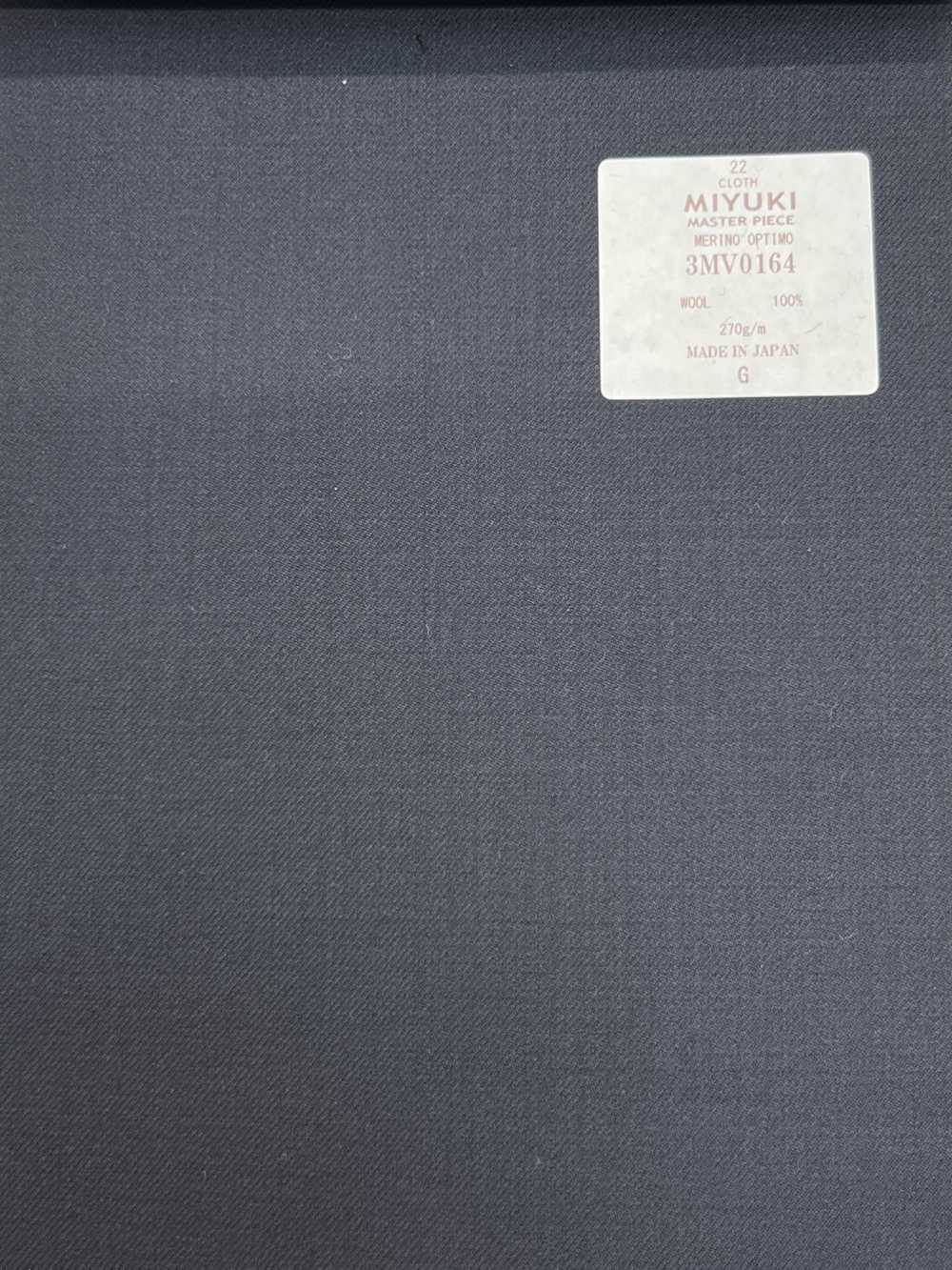 3MV0164 MIYUKI 定番コレクション ETERNALS(エターナルズ) MERINO OPTIMO WOOL100% 紺 無地[生地] 御幸毛織(ミユキ)