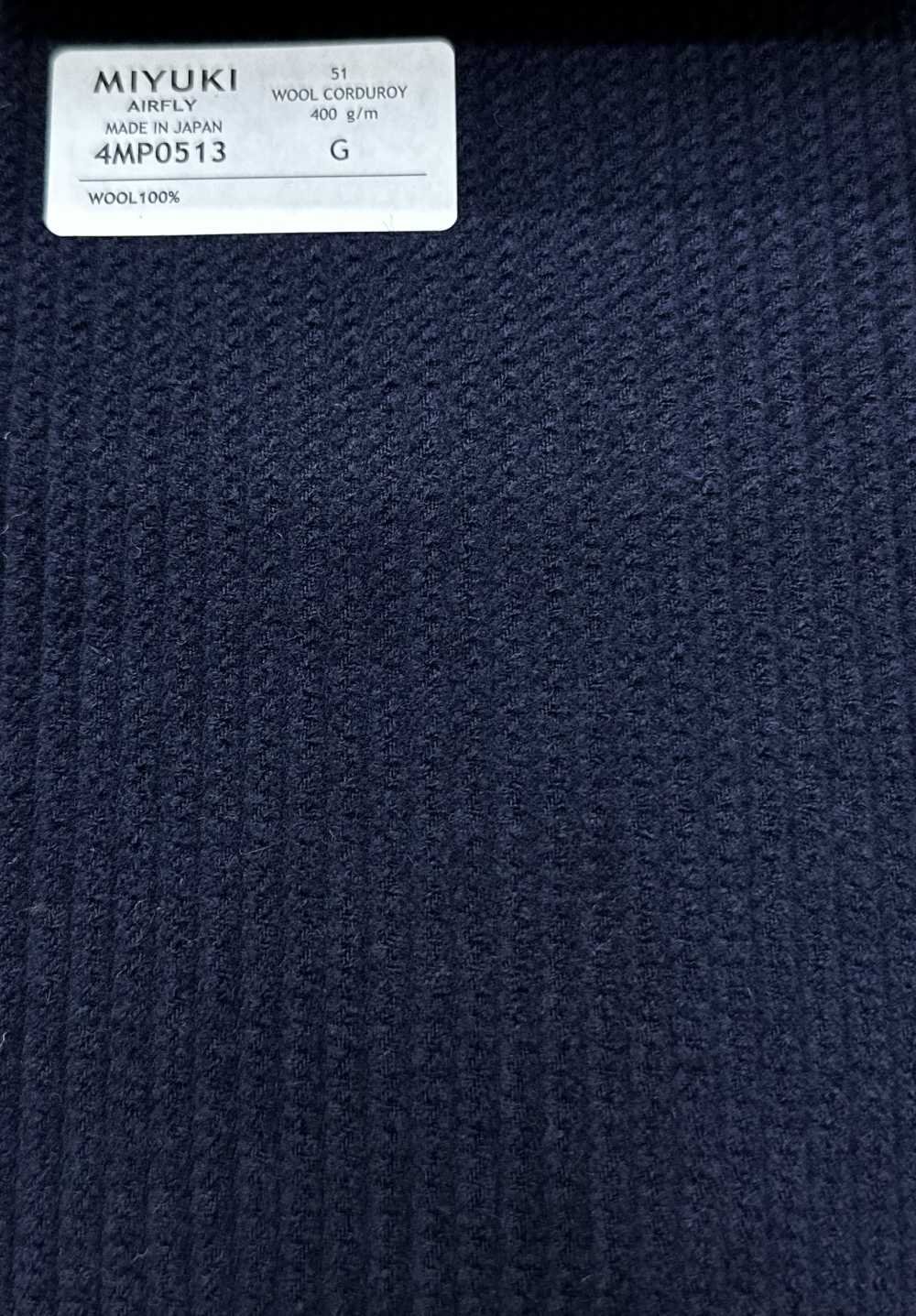 4MP0513 VARAIETES WOOL CORDUROY 紺[生地] 御幸毛織(ミユキ)