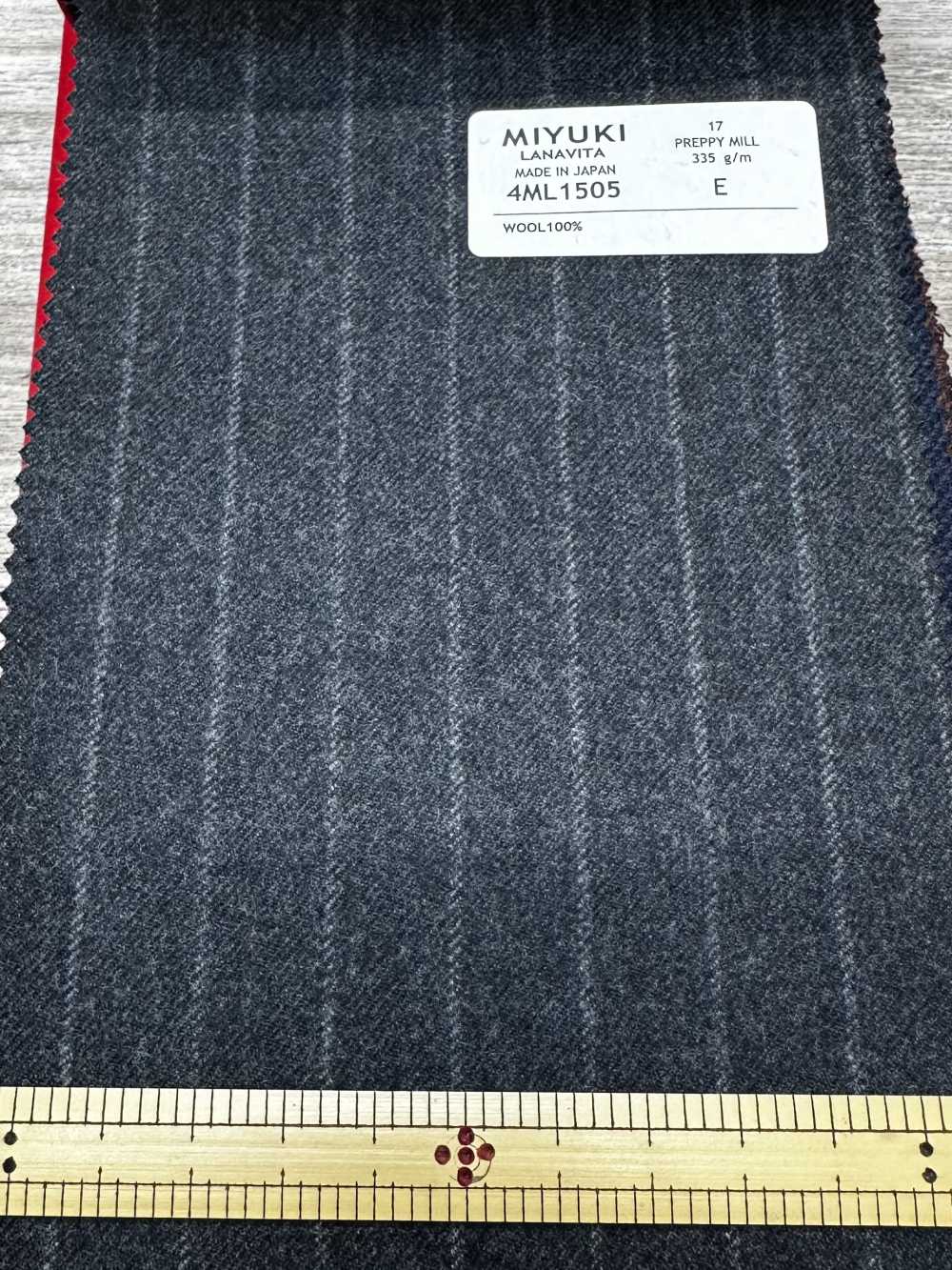 4ML1505 VARAIETES PREPPY MILL チャコールグレー[生地] 御幸毛織(ミユキ)
