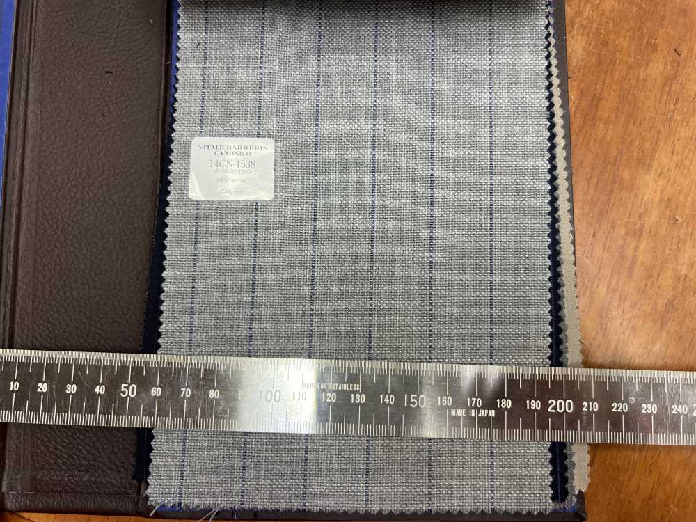 14CN1538 CANONICO MESH SUITING グレー ストライプ[生地] CANONICO(カノニコ)