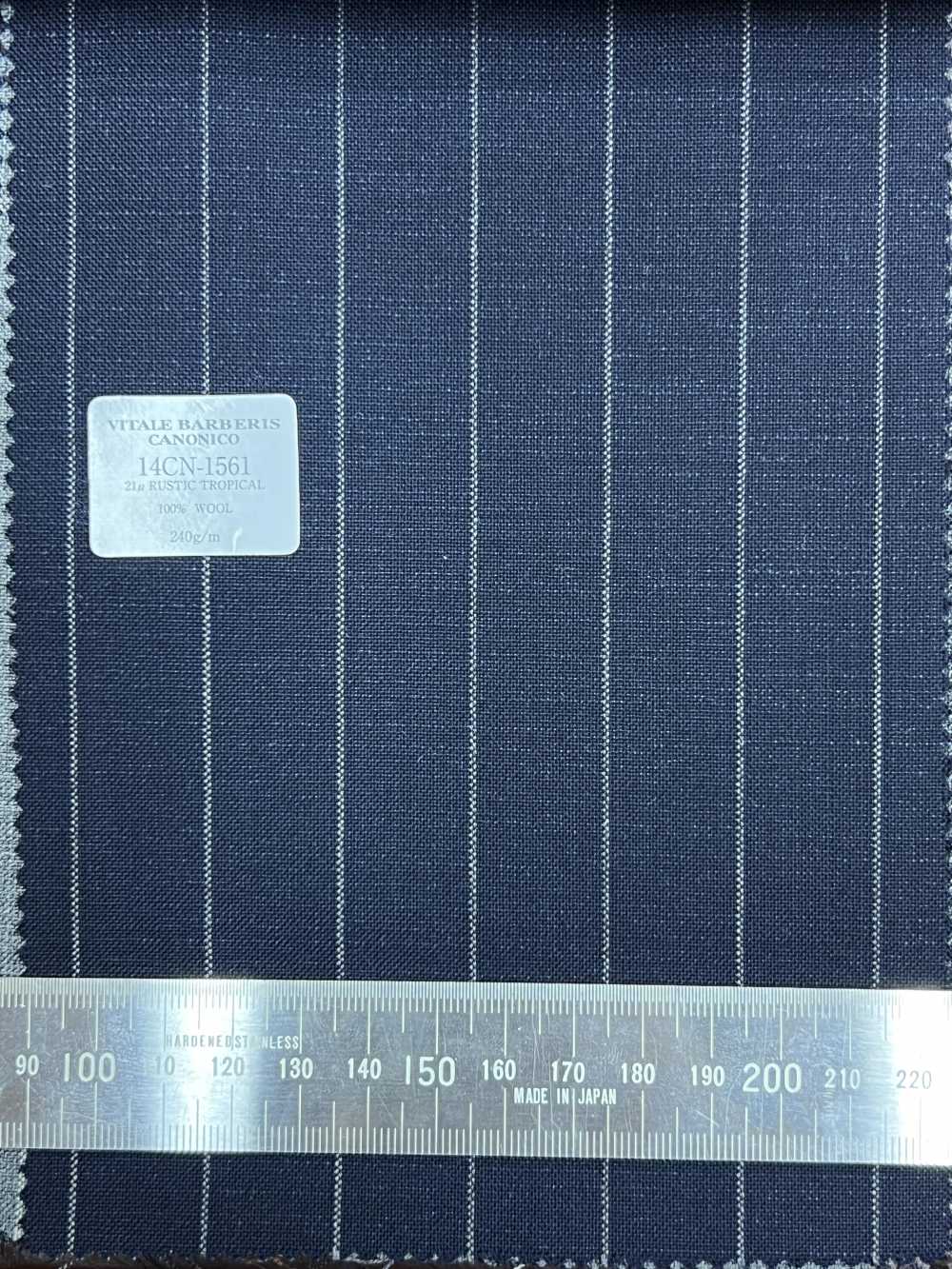 14CN1561 CANONICO 21μ RUSTIC TROPICAL ストライプ ネイビー[生地] CANONICO(カノニコ)