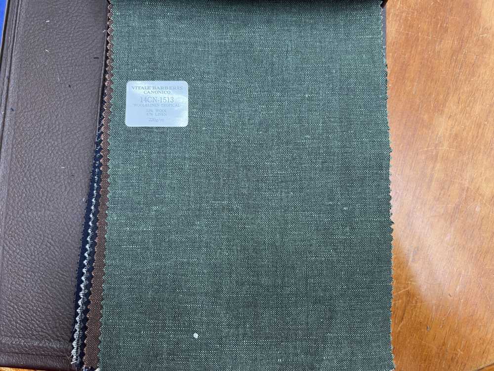 14CN-1513 CANONICO 21 micron Wool & Linen グリーン[生地] CANONICO(カノニコ)